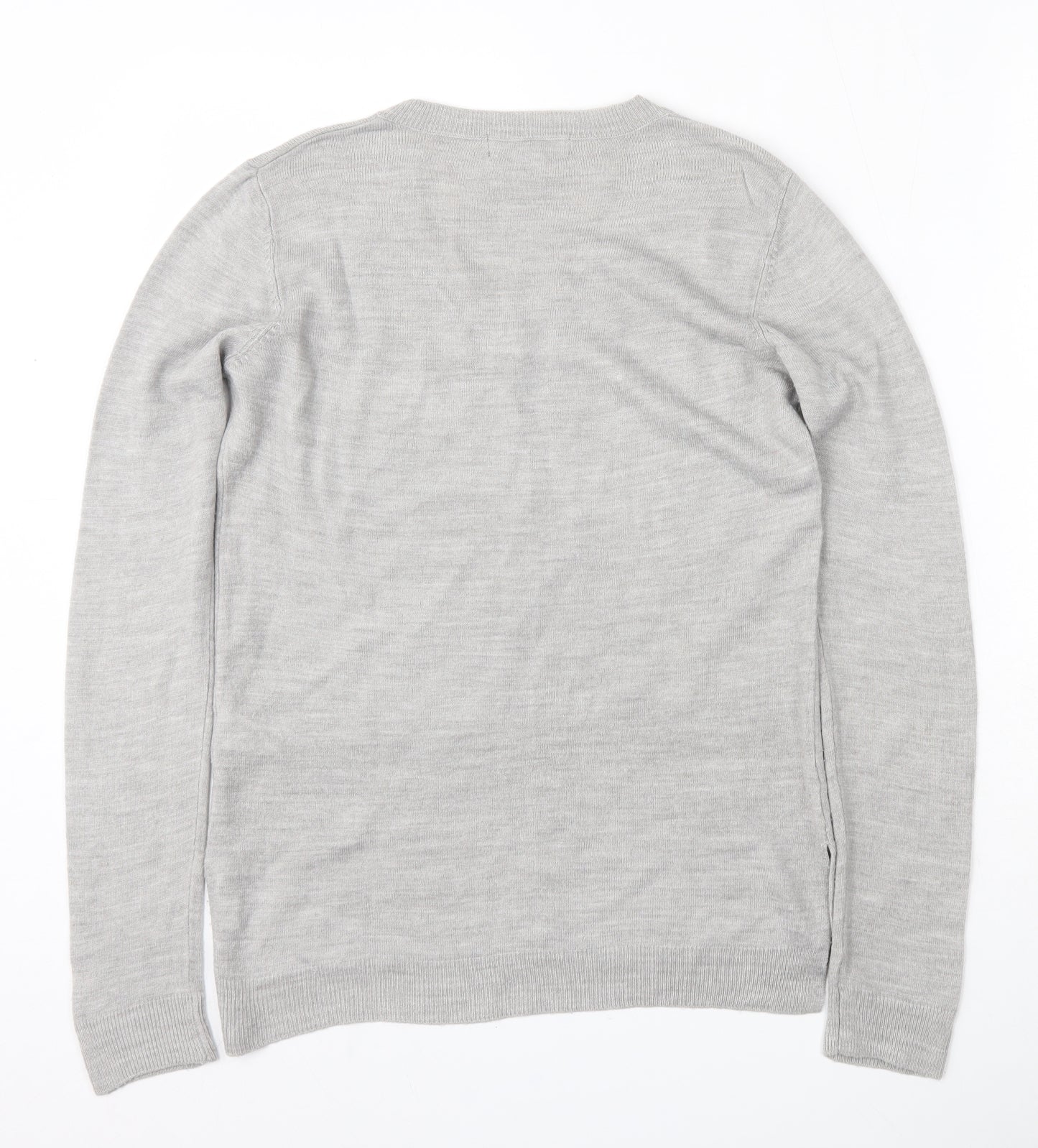 Atmosphere Womens Grey V-Neck  Acrylic Pullover Jumper Size 8