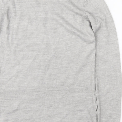 Atmosphere Womens Grey V-Neck  Acrylic Pullover Jumper Size 8