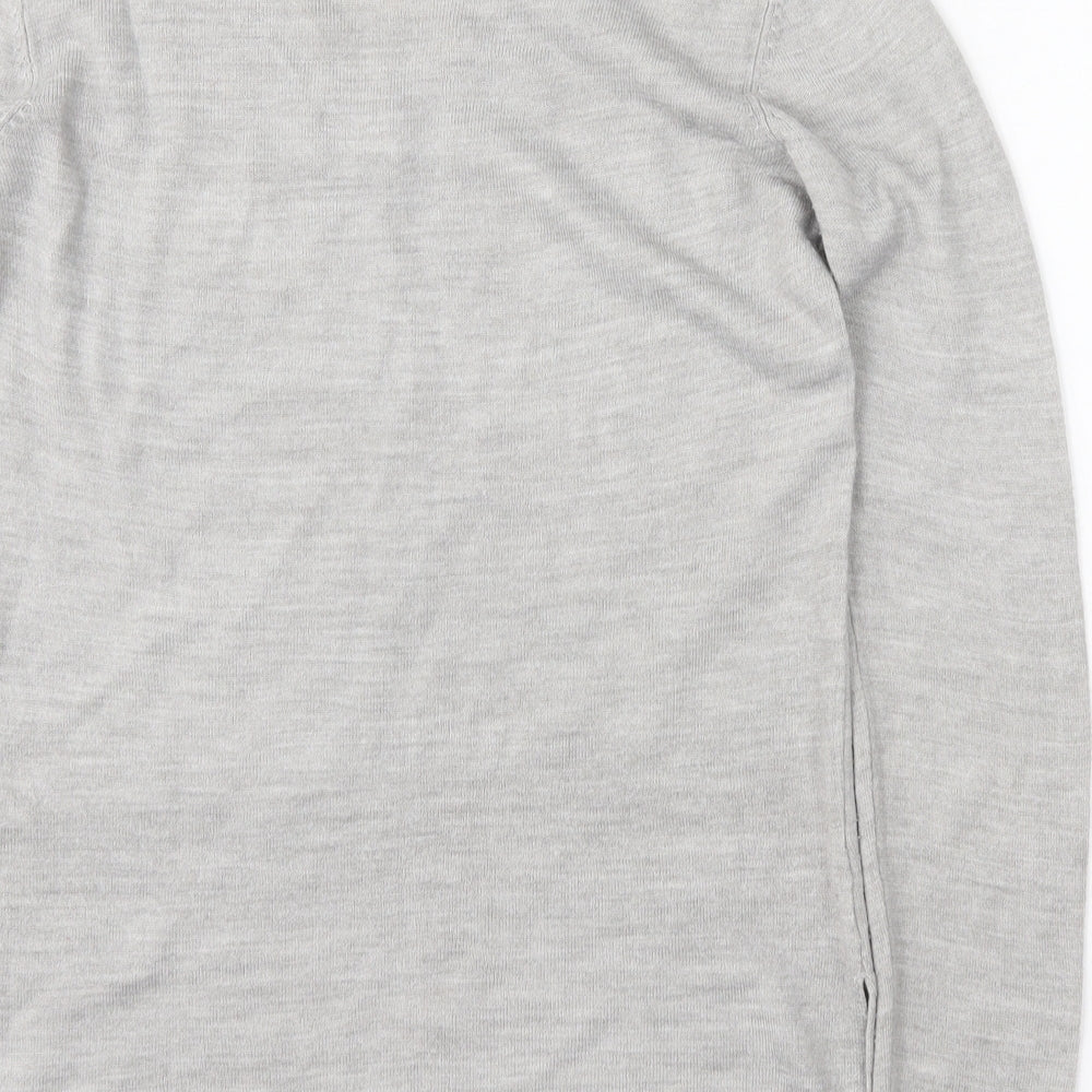 Atmosphere Womens Grey V-Neck  Acrylic Pullover Jumper Size 8