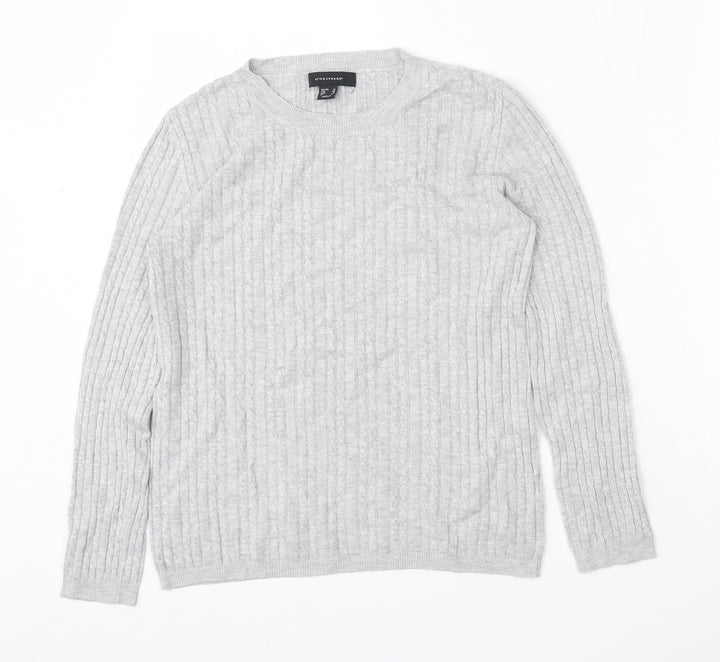 Atmosphere Womens Grey Round Neck Polyester Pullover Jumper Size 12