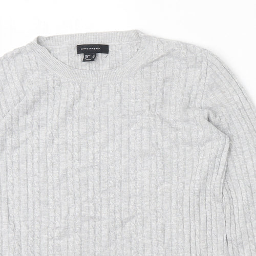Atmosphere Womens Grey Round Neck  Polyester Pullover Jumper Size 12