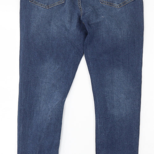 Primark Womens Blue  Cotton Skinny Jeans Size 14 L30 in Regular Button