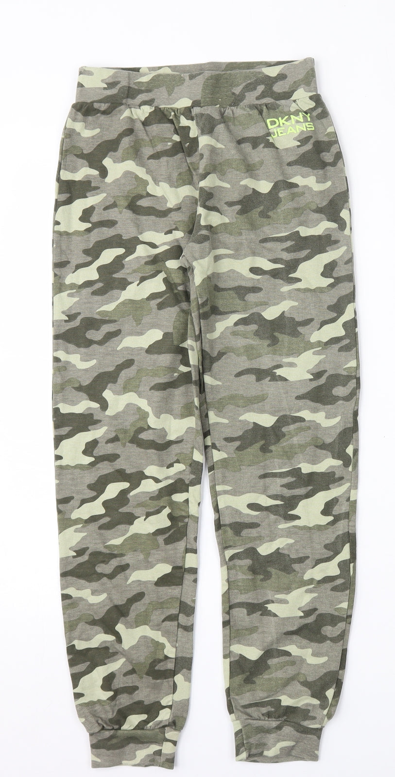 DKNY Girls Multicoloured Camouflage Cotton Jogger Trousers Size 8-9 Years  Regular