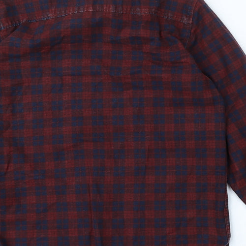 Brave Soul Mens Multicoloured Check Cotton  Button-Up Size S Collared