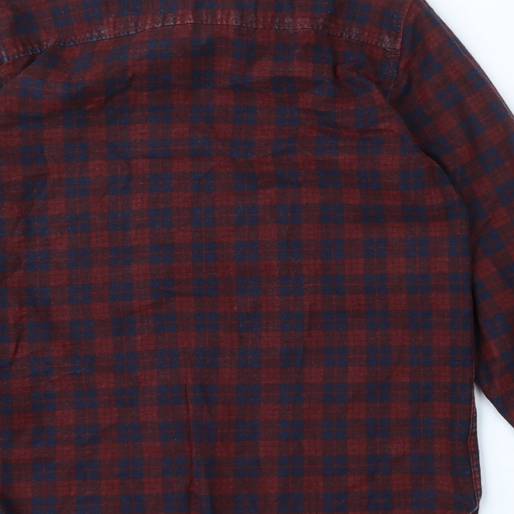 Brave Soul Mens Multicoloured Check Cotton  Button-Up Size S Collared