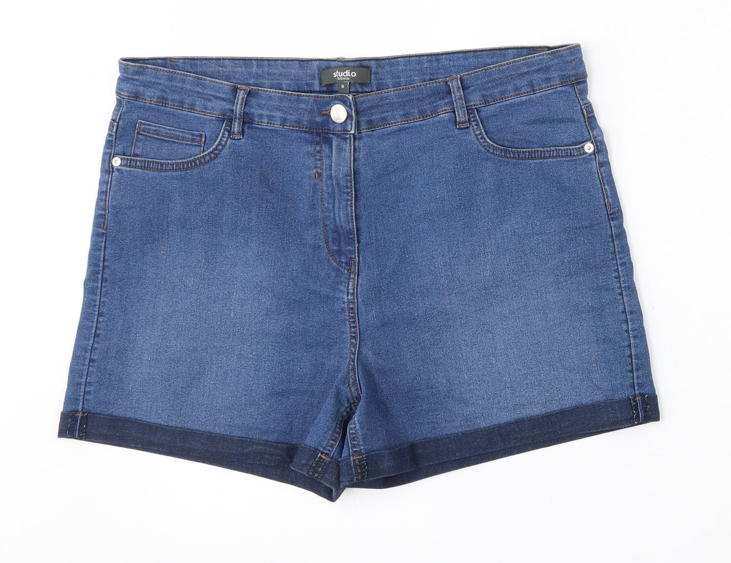 Studio denim Womens Blue  Cotton Boyfriend Shorts Size 16 L4 in Regular