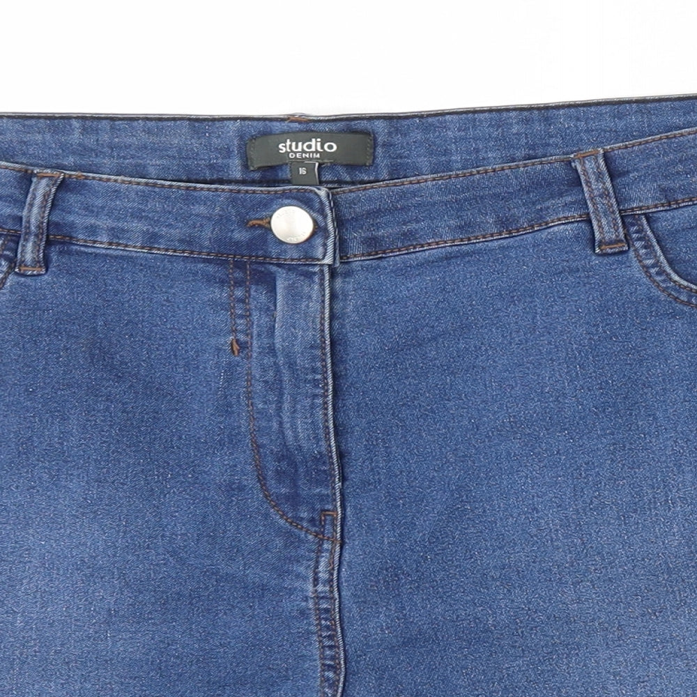Studio denim Womens Blue  Cotton Boyfriend Shorts Size 16 L4 in Regular