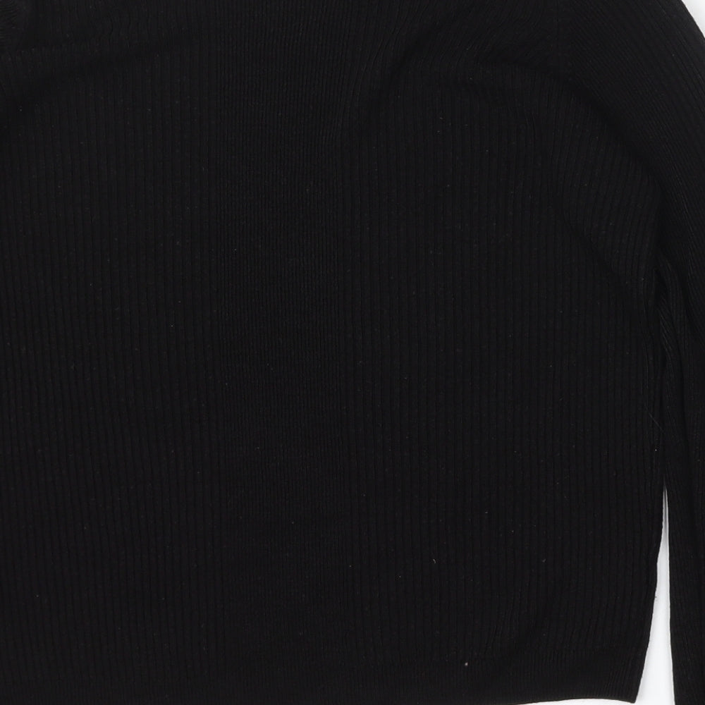 Marks and Spencer Womens Black V-Neck  Acrylic Pullover Jumper Size 12