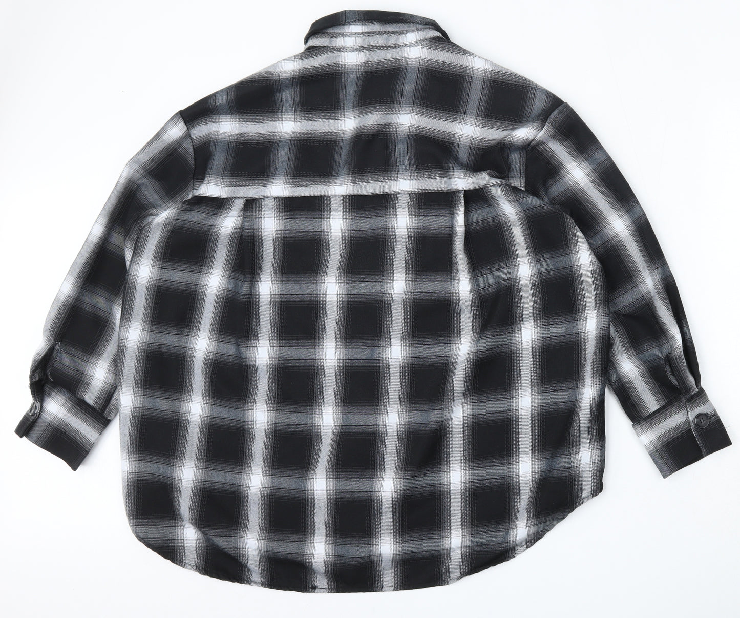 Primark Womens Multicoloured Check Polyester Basic Button-Up Size 12 Collared