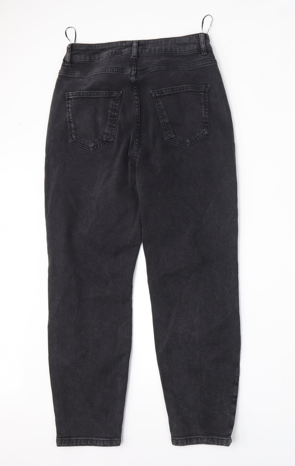 TU Womens Black  Cotton Straight Jeans Size 8 L25 in Regular Button