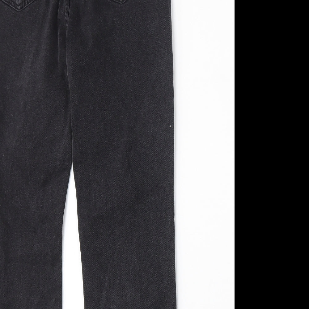 TU Womens Black  Cotton Straight Jeans Size 8 L25 in Regular Button