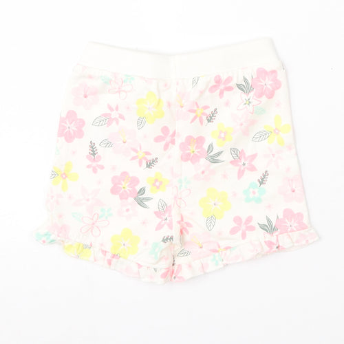 So Cute Girls Multicoloured Floral Cotton Cropped Trousers Size 12-18 Months  Tie