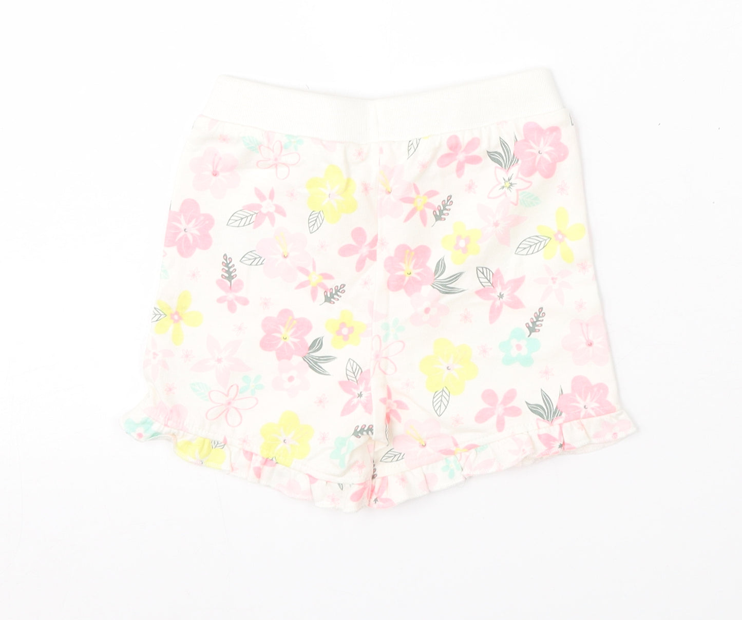 So Cute Girls Multicoloured Floral Cotton Cropped Trousers Size 12-18 Months  Tie
