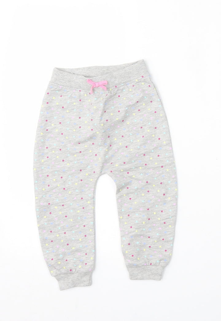 Matalan Boys Grey Geometric Cotton Jogger Trousers Size 12-18 Months