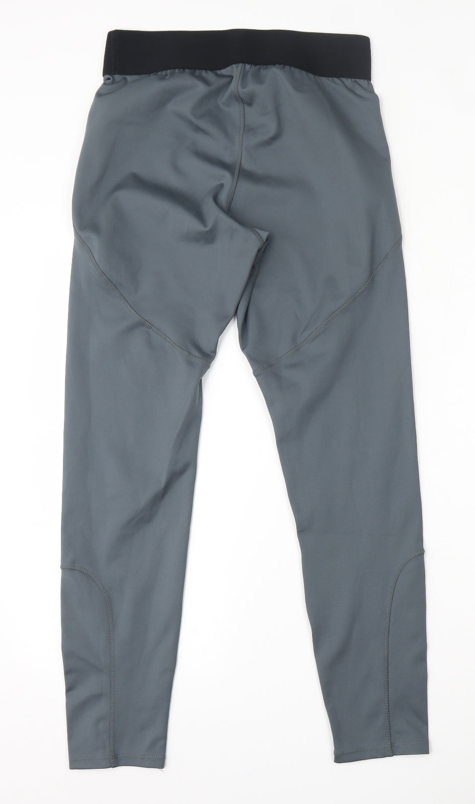 Workout  Womens Grey  Polyester Compression Leggings Size 12 L28 in Regular