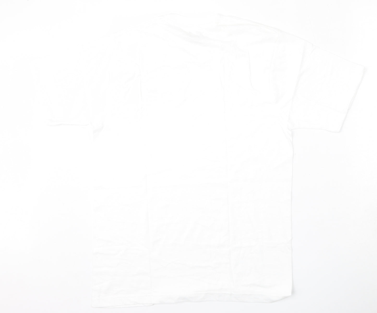 Reebok Mens White  Cotton  T-Shirt Size M Round Neck
