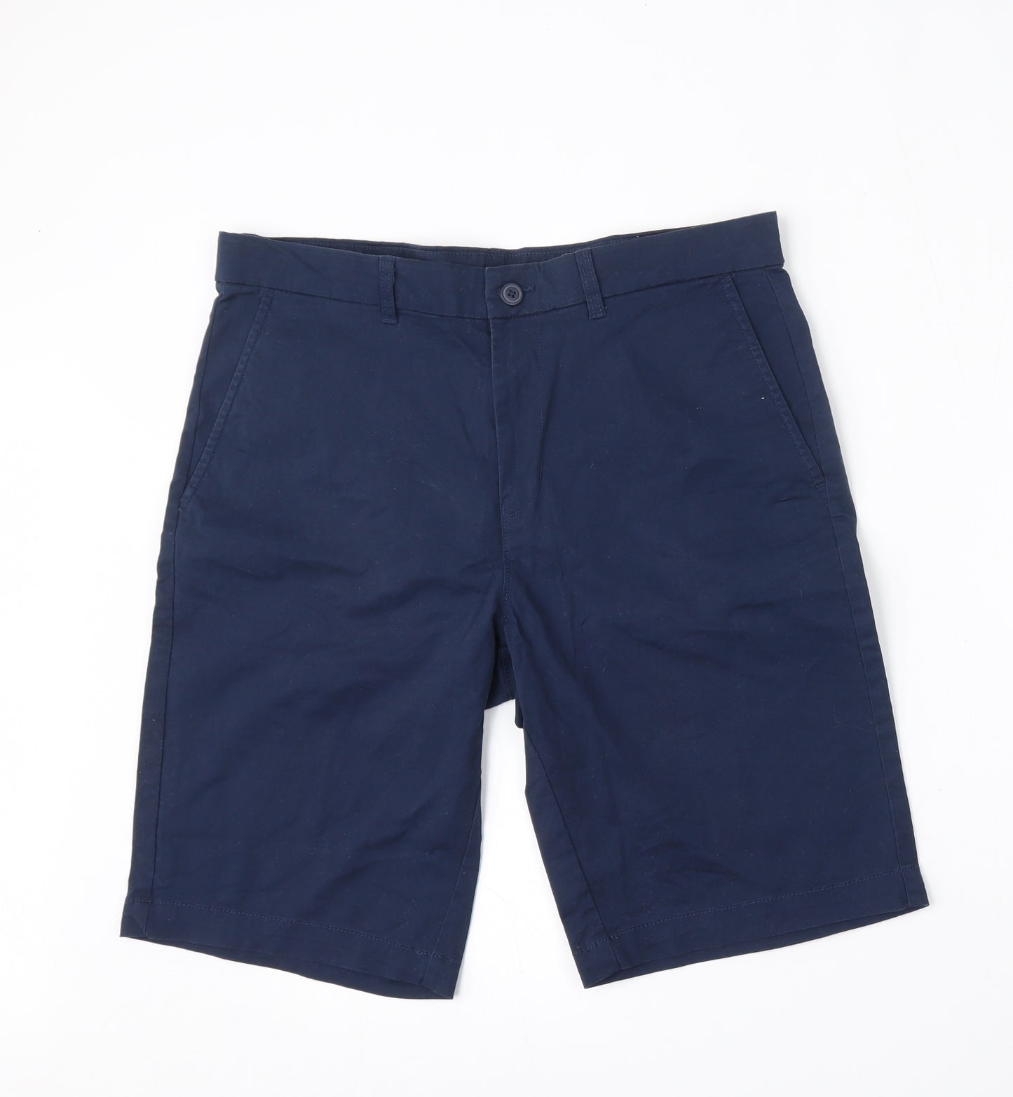 Dunnes Stores Mens Blue  Cotton Bermuda Shorts Size 34 L10 in Regular Button