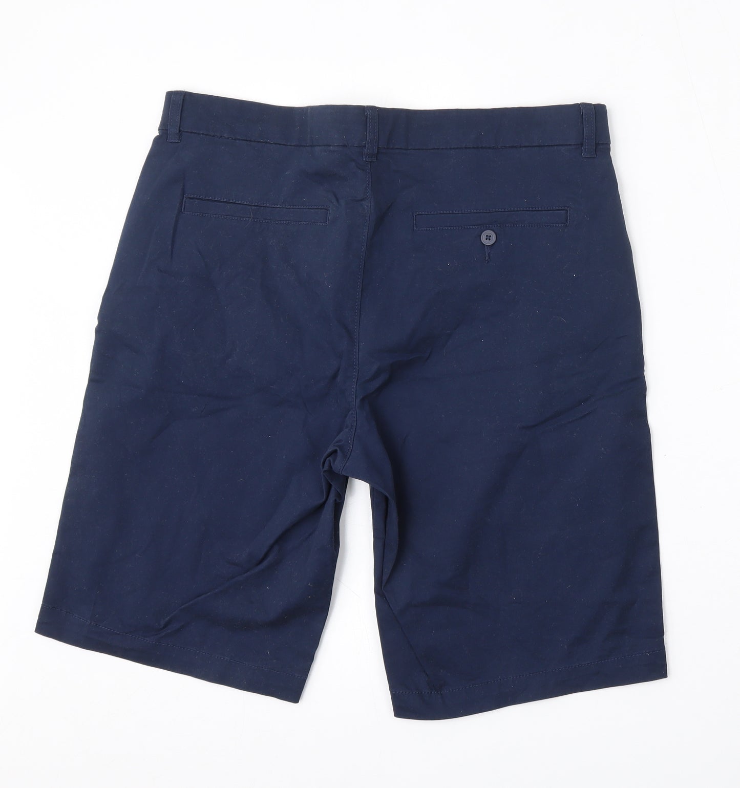Dunnes Stores Mens Blue  Cotton Bermuda Shorts Size 34 L10 in Regular Button