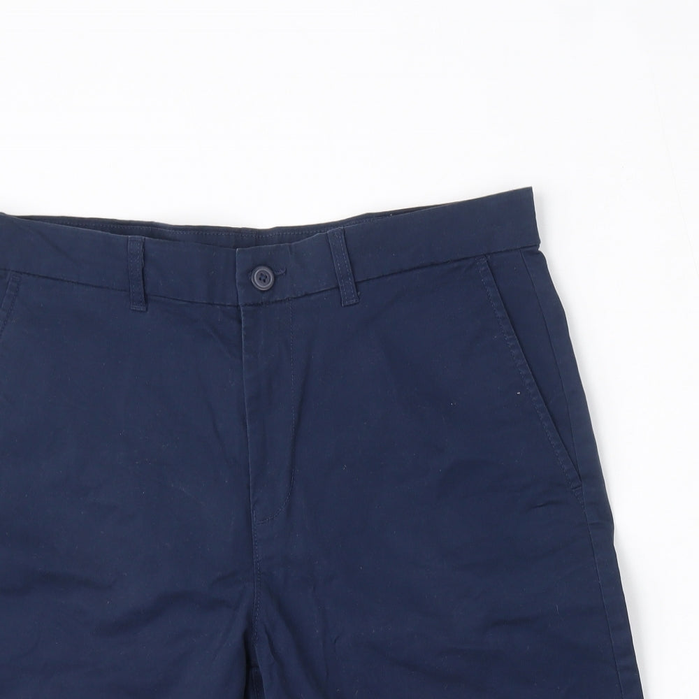 Dunnes Stores Mens Blue  Cotton Bermuda Shorts Size 34 L10 in Regular Button