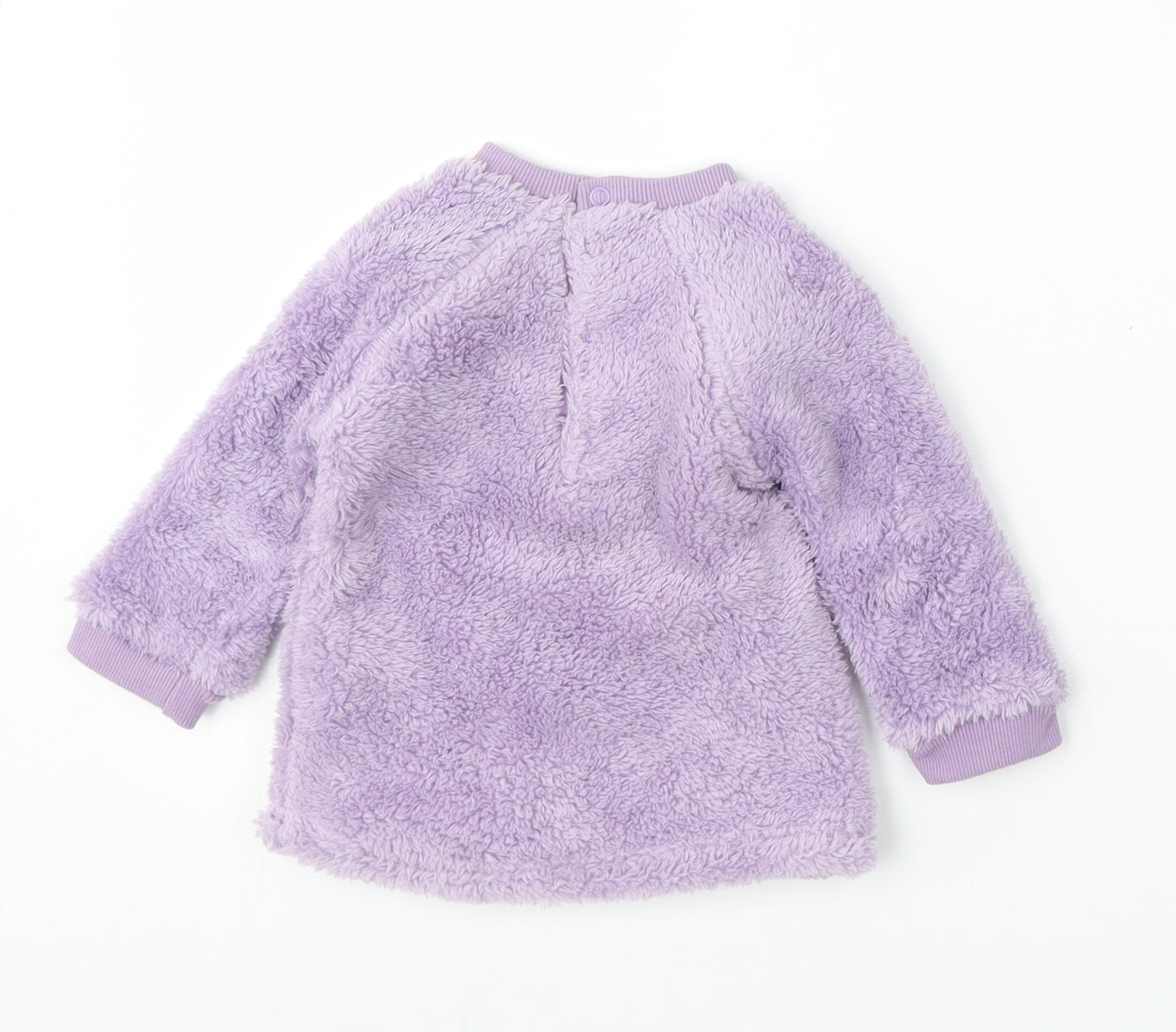 Dunnes Stores Girls Purple  Polyester Pullover Jumper Size 6-9 Months   - Bunny Embroidery