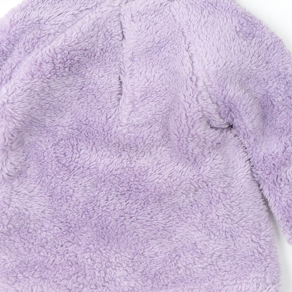 Dunnes Stores Girls Purple  Polyester Pullover Jumper Size 6-9 Months   - Bunny Embroidery