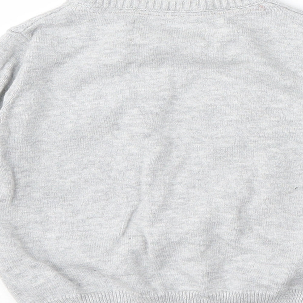 Young Dimension Girls Grey  Cotton Pullover Jumper Size 9-12 Months   - Bunny