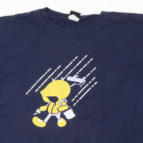 Teepublic Mens Blue  Cotton  T-Shirt Size XL Round Neck  - Painter print