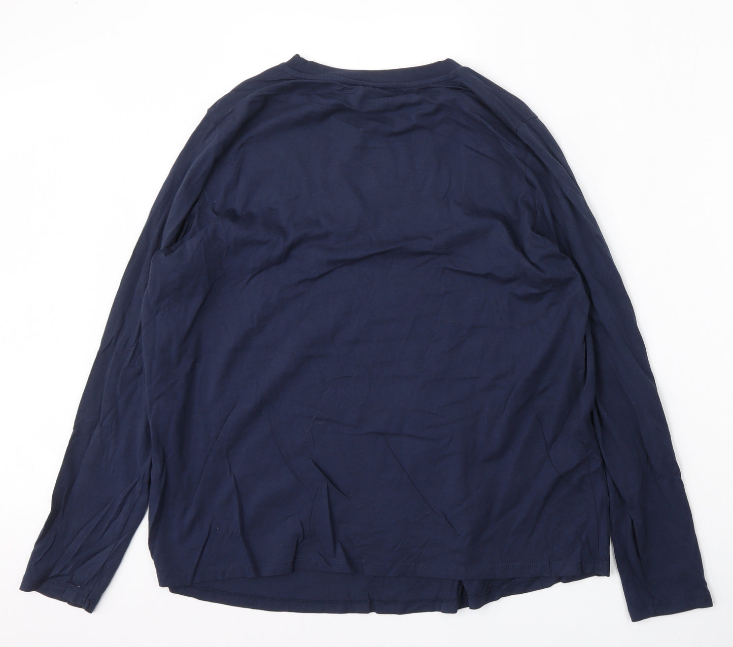 Very Womens Blue  Cotton Basic T-Shirt Size 18 Round Neck - bow detail