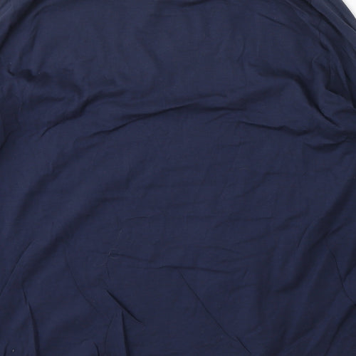 Very Womens Blue  Cotton Basic T-Shirt Size 18 Round Neck - bow detail