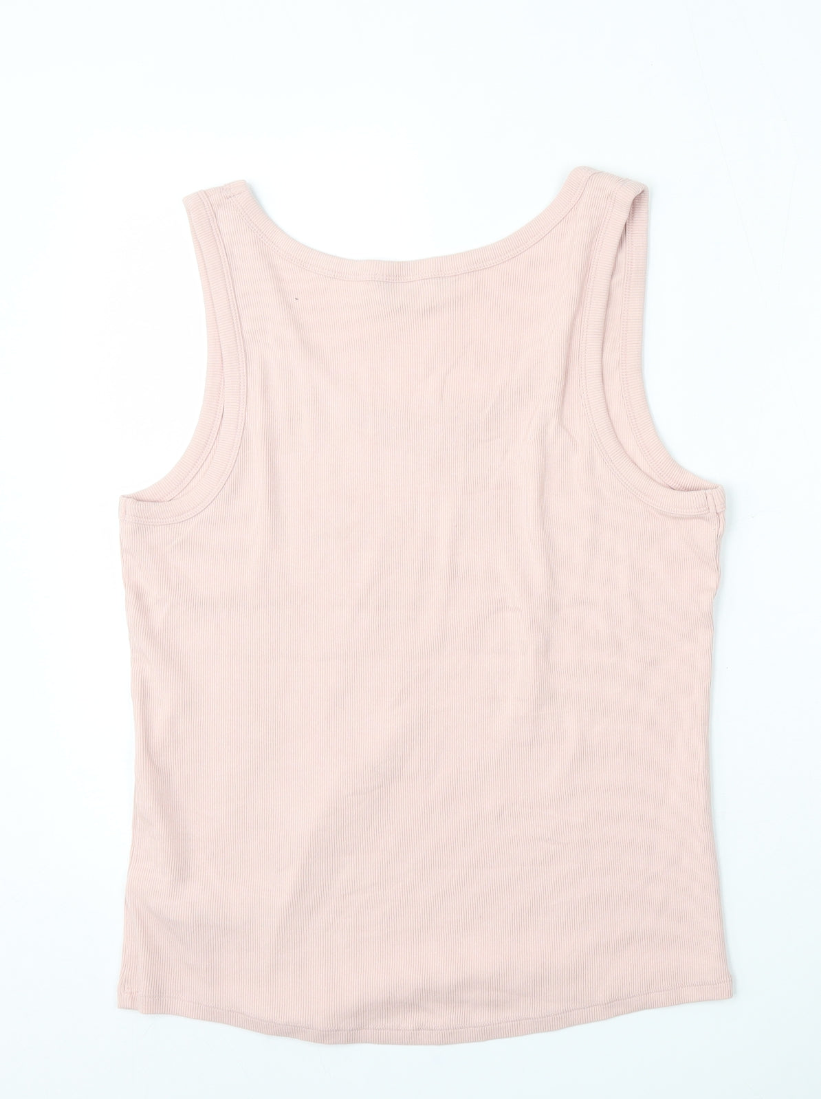 Marks and Spencer Womens Pink  Cotton Basic Tank Size 18 Round Neck
