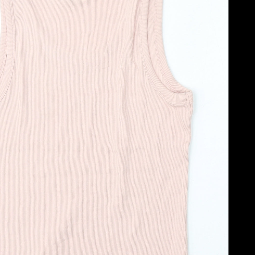 Marks and Spencer Womens Pink  Cotton Basic Tank Size 18 Round Neck