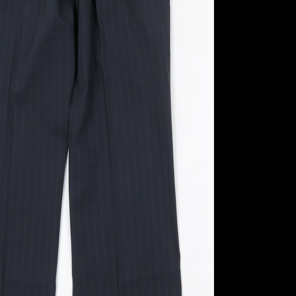 REMUS Mens Blue Striped Cotton Trousers  Size 32 L32 in Regular Hook & Eye