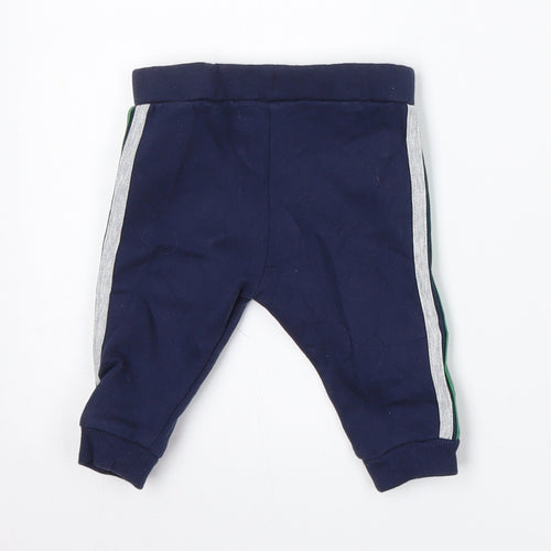 F&F Boys Blue  Cotton Jogger Trousers Size 3-6 Months