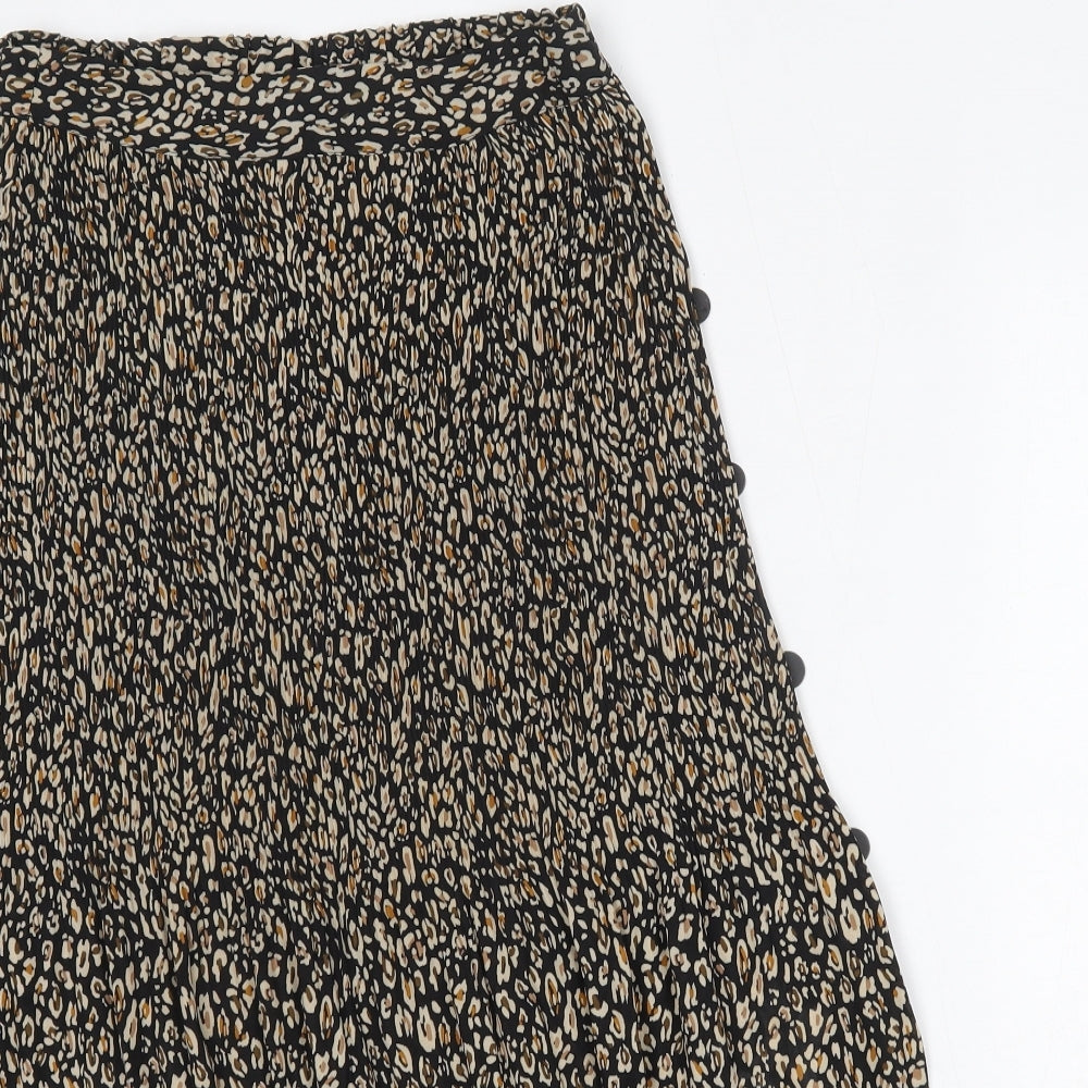 Topshop Womens Multicoloured Animal Print Polyester Skater Skirt Size 8