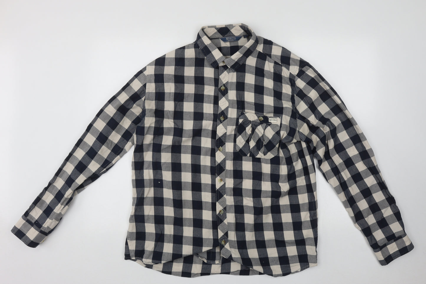 Regatta Mens Multicoloured Plaid Cotton  Button-Up Size L Collared Button