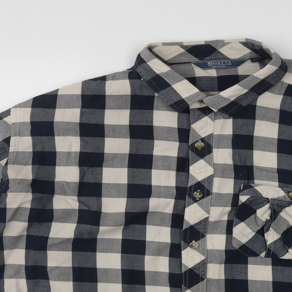 Regatta Mens Multicoloured Plaid Cotton  Button-Up Size L Collared Button
