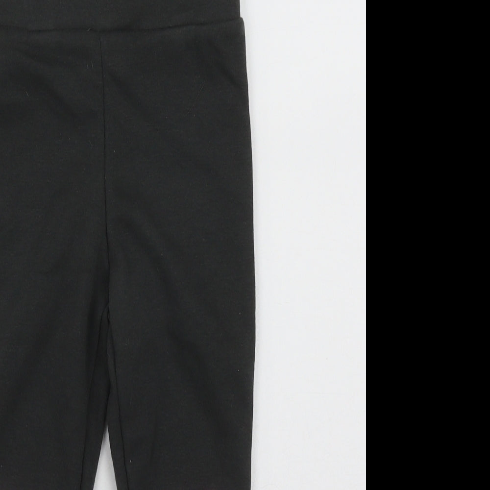 Primark Girls Black  Polyester Jogger Trousers Size 4-5 Years  Regular