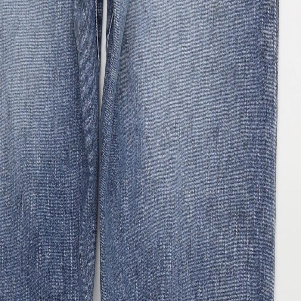 Ed Baxter Mens Blue  Cotton Straight Jeans Size XL L34 in Regular Zip