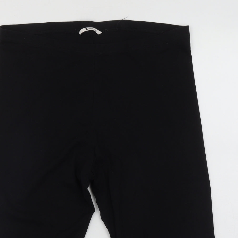 TU Womens Black  Cotton Cropped Leggings Size 20