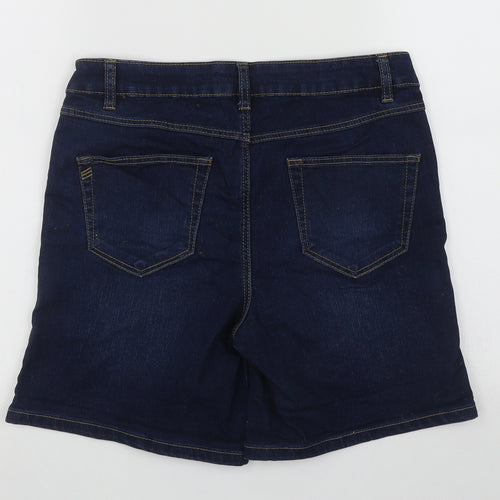 George Womens Blue  Cotton Bermuda Shorts Size 10 L6 in Regular Zip