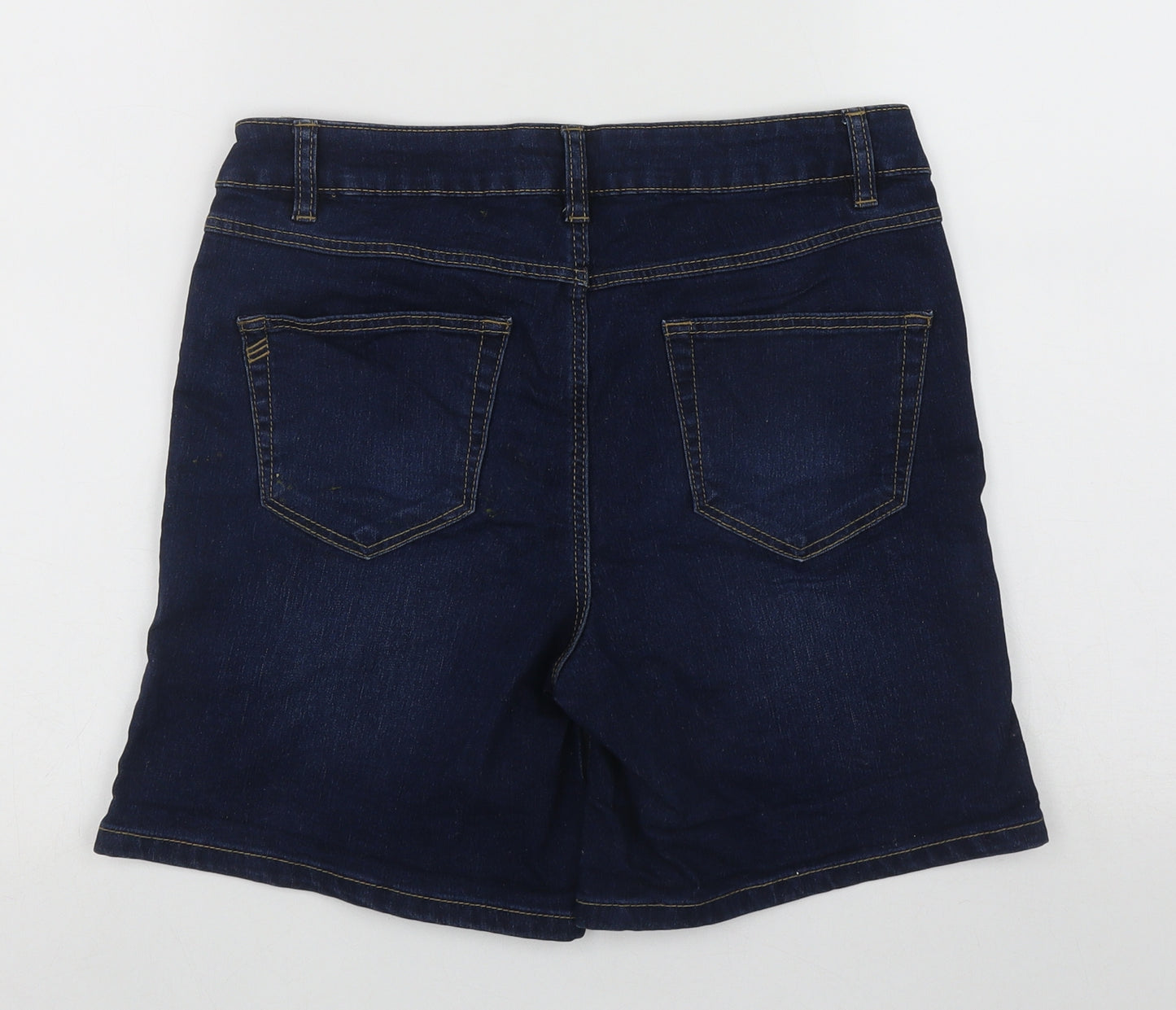 George Womens Blue  Cotton Bermuda Shorts Size 10 L6 in Regular Zip