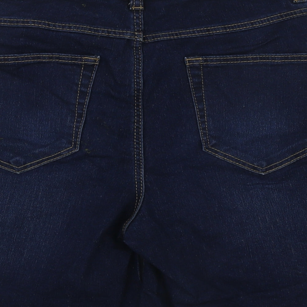 George Womens Blue  Cotton Bermuda Shorts Size 10 L6 in Regular Zip