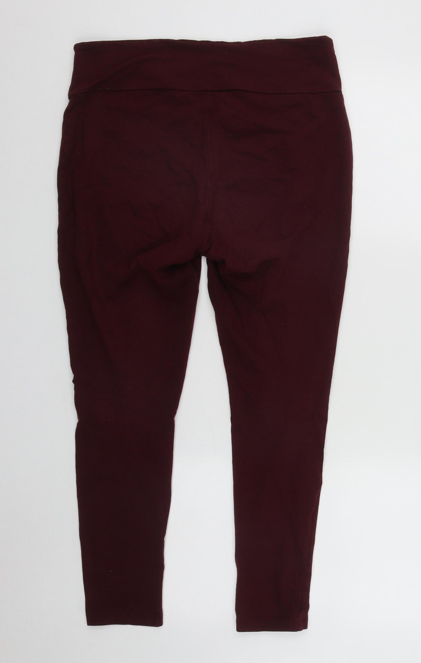Peacocks Womens Red  Cotton Cropped Leggings Size 20 L34 in Regular