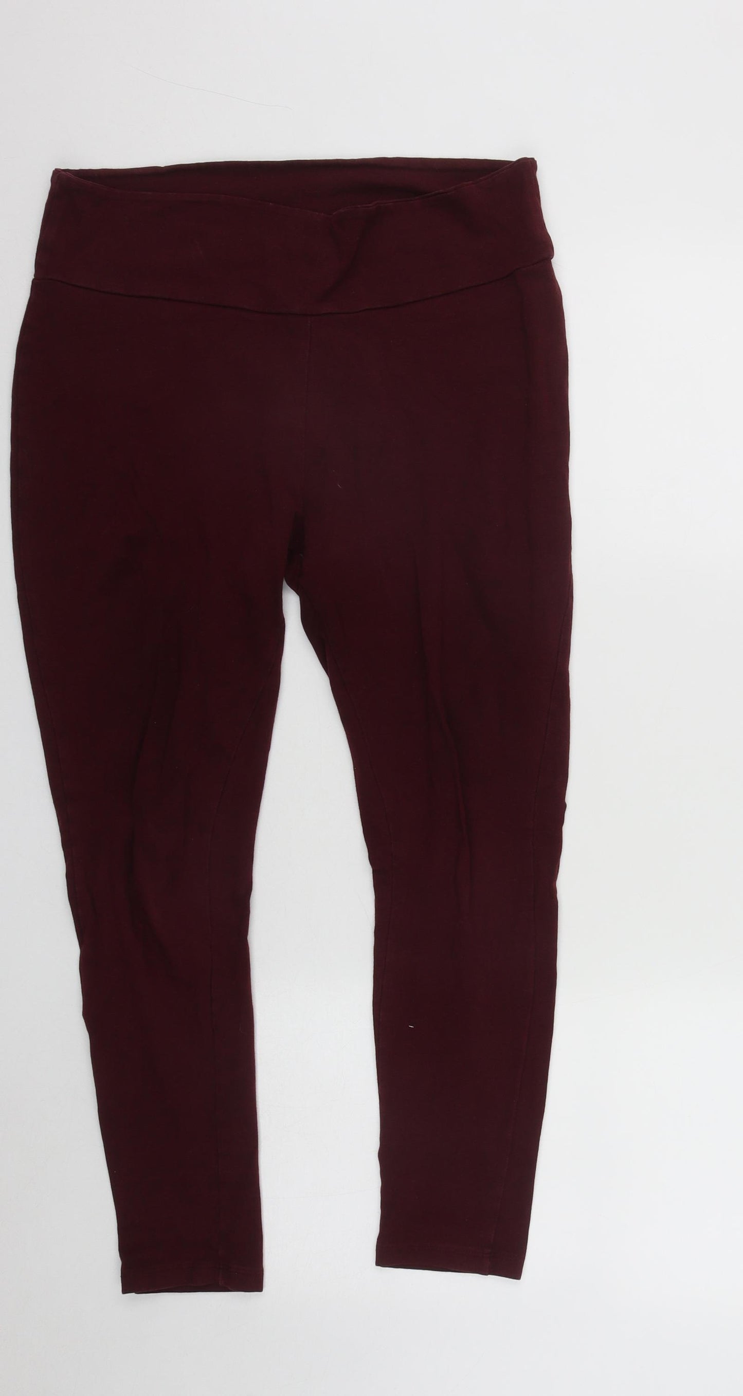 Peacocks Womens Red  Cotton Cropped Leggings Size 20 L34 in Regular