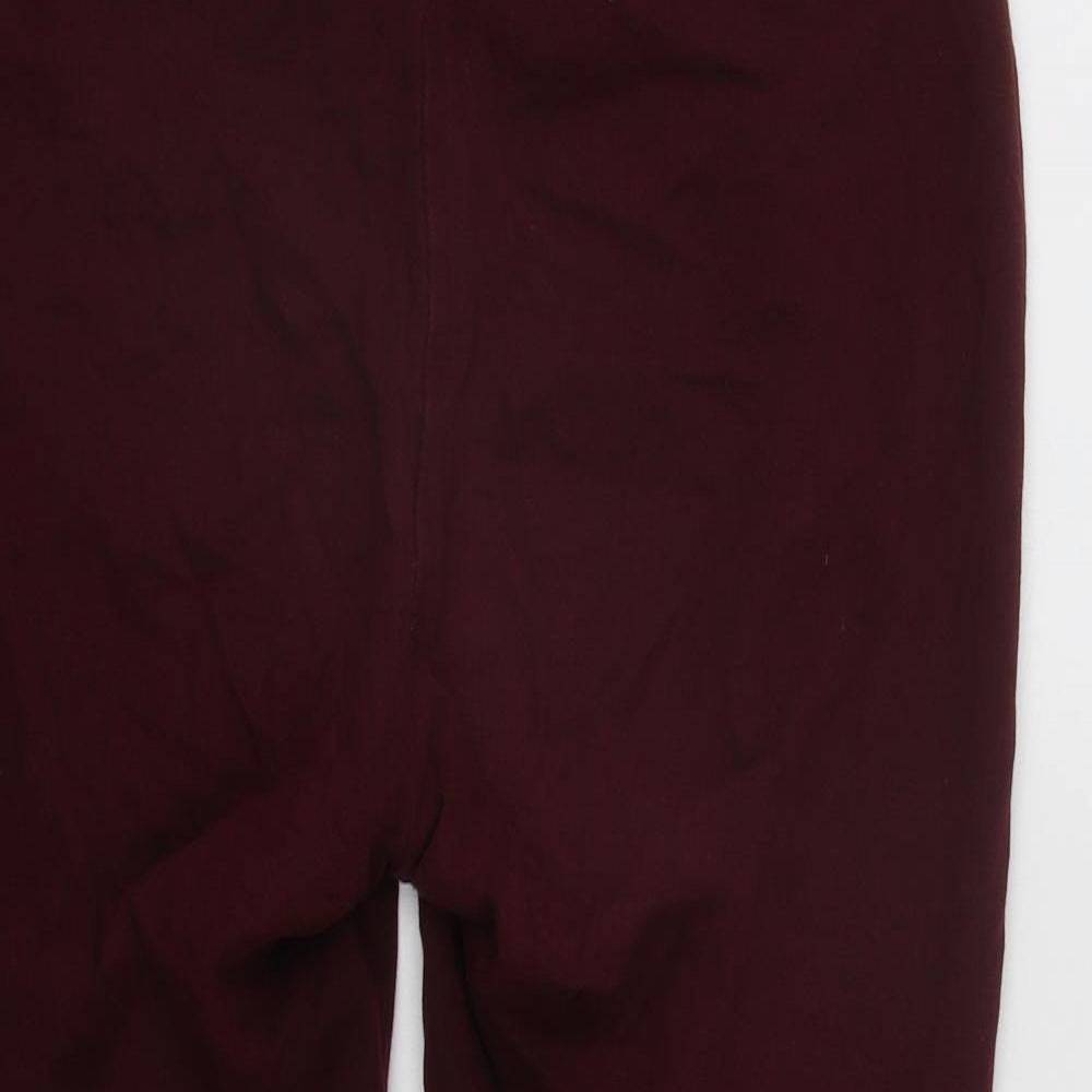 Peacocks Womens Red  Cotton Cropped Leggings Size 20 L34 in Regular