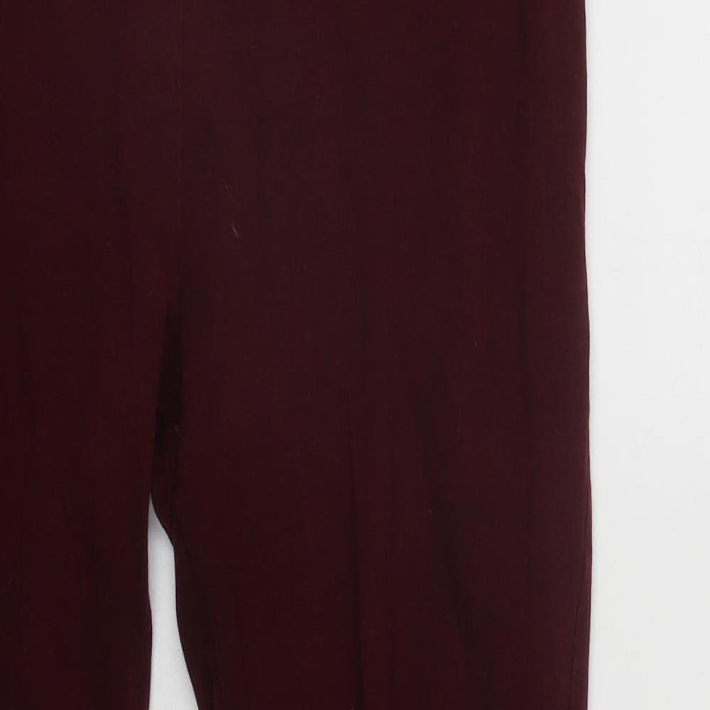 Peacocks Womens Red  Cotton Cropped Leggings Size 20 L34 in Regular