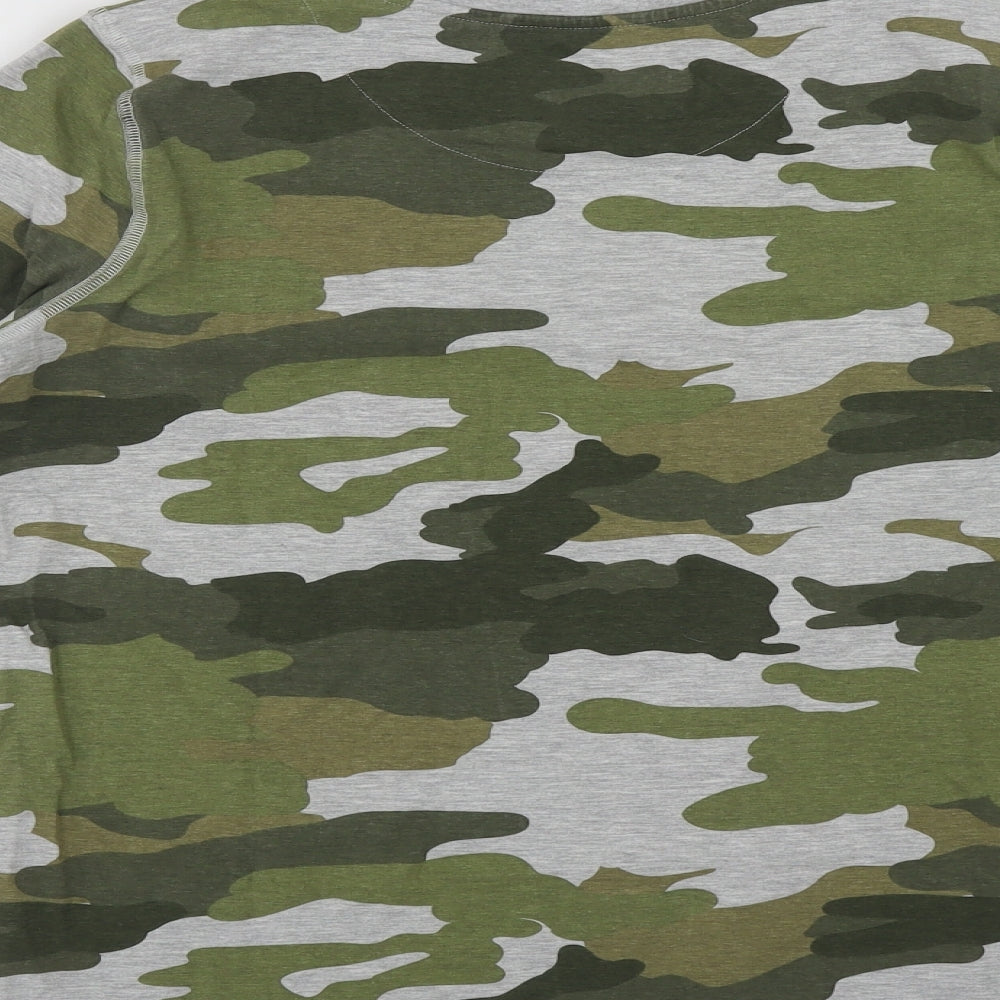 Marks and Spencer Boys Multicoloured Camouflage Cotton Basic Casual Size 13-14 Years Round Neck