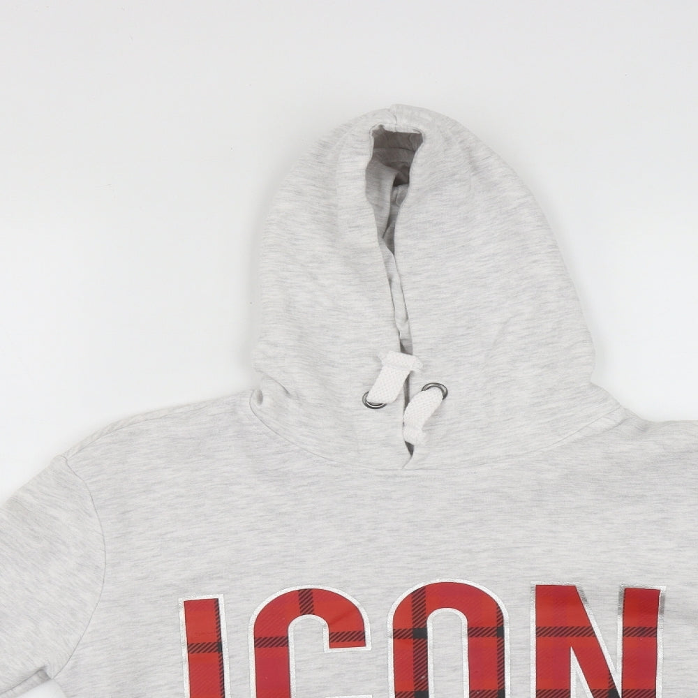 Primark Girls Grey  Cotton Pullover Hoodie Size 12-13 Years  Drawstring