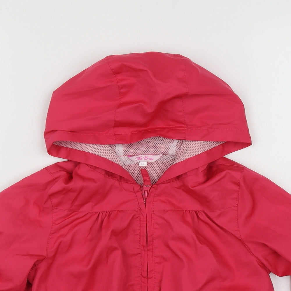 Miss E-vie Girls Pink   Basic Coat Coat Size 5-6 Years  Zip