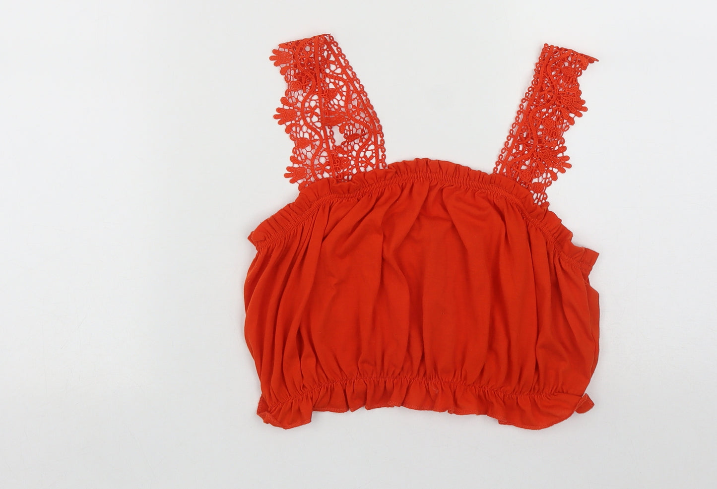 Primark Womens Orange  Polyester Basic Tank Size 10 Scoop Neck - Tube Top
